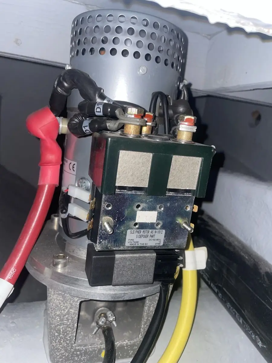 Bow thruster contactor and motor wiring during a marine thruster repair